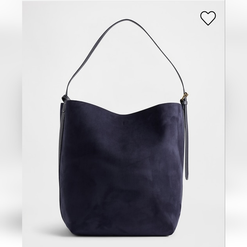 Elegant Gqp Navy Suede Women's Bucket Bag